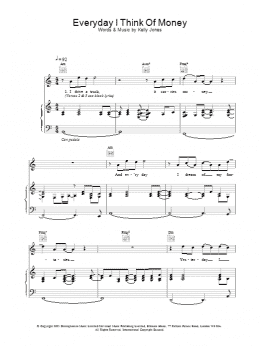 page one of Everyday I Think Of Money (Piano, Vocal & Guitar Chords)