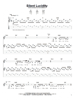 page one of Silent Lucidity (Guitar Tab)