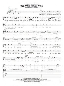 page one of We Will Rock You (Guitar Tab)