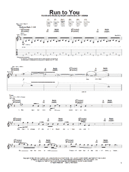 page one of Run To You (Guitar Tab)