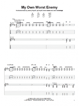 page one of My Own Worst Enemy (Guitar Tab)