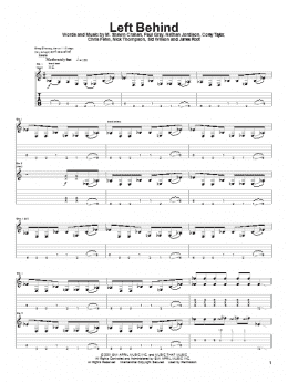 page one of Left Behind (Guitar Tab)
