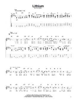 page one of Lithium (Guitar Tab)