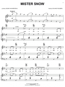 page one of Mister Snow (Piano, Vocal & Guitar Chords (Right-Hand Melody))