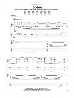 page one of Sober (Guitar Tab)