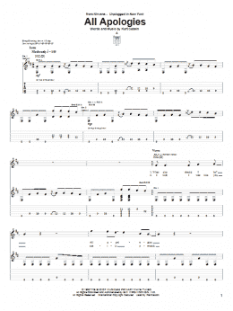 page one of All Apologies (Guitar Tab)