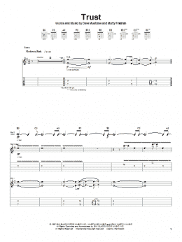 page one of Trust (Guitar Tab)