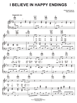 page one of I Believe In Happy Endings (Piano, Vocal & Guitar Chords (Right-Hand Melody))