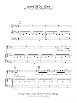 page one of World Of Our Own (Piano, Vocal & Guitar Chords)