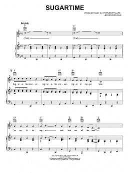 page one of Sugartime (Piano, Vocal & Guitar Chords (Right-Hand Melody))