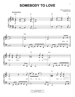 page one of Somebody To Love (Easy Piano)