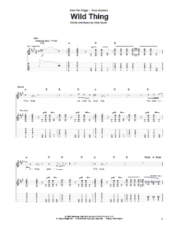 page one of Wild Thing (Guitar Tab)