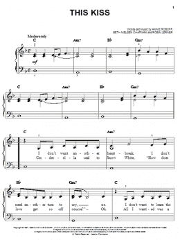 page one of This Kiss (Easy Piano)