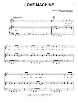 page one of Love Machine (Piano, Vocal & Guitar Chords (Right-Hand Melody))
