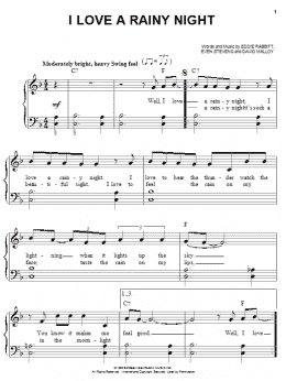 page one of I Love A Rainy Night (Easy Piano)