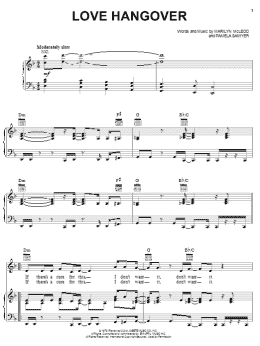 page one of Love Hangover (Piano, Vocal & Guitar Chords (Right-Hand Melody))