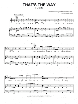 page one of That's The Way (I Like It) (Piano, Vocal & Guitar Chords (Right-Hand Melody))