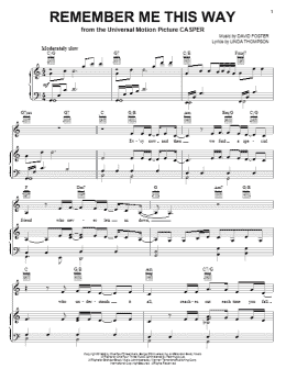 page one of Remember Me This Way (Piano, Vocal & Guitar Chords (Right-Hand Melody))