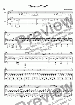 page one of Tarantellina in E minor