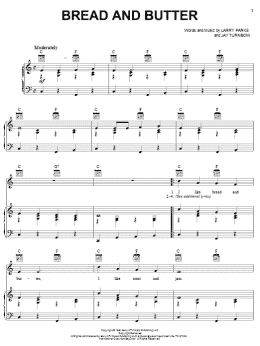 page one of Bread And Butter (Piano, Vocal & Guitar Chords (Right-Hand Melody))
