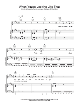page one of When You're Looking Like That (Piano, Vocal & Guitar Chords)