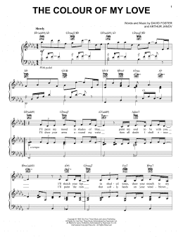 page one of The Colour Of My Love (Piano, Vocal & Guitar Chords (Right-Hand Melody))