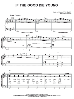 page one of If The Good Die Young (Easy Piano)