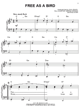 page one of Free As A Bird (Easy Piano)