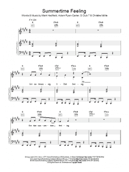 page one of Summertime Feeling (Piano, Vocal & Guitar Chords)
