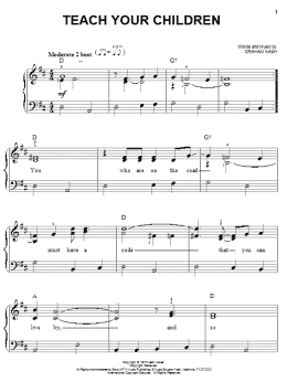 page one of Teach Your Children (Easy Piano)