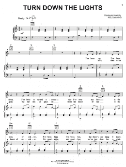 page one of Turn Down The Lights (Piano, Vocal & Guitar Chords (Right-Hand Melody))