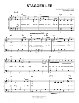page one of Stagger Lee (Easy Piano)