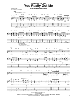 page one of You Really Got Me (Guitar Tab)