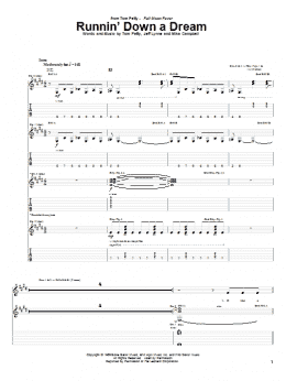 page one of Runnin' Down A Dream (Guitar Tab)