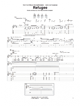 page one of Refugee (Guitar Tab)
