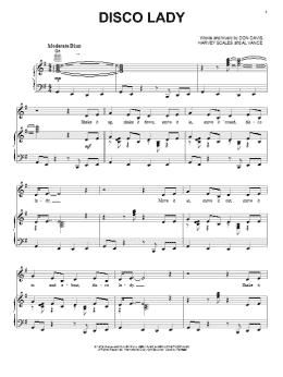 page one of Disco Lady (Piano, Vocal & Guitar Chords (Right-Hand Melody))