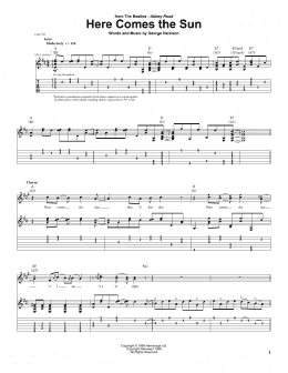 page one of Here Comes The Sun (Guitar Tab)