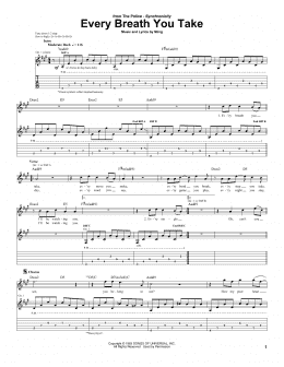 page one of Every Breath You Take (Guitar Tab)