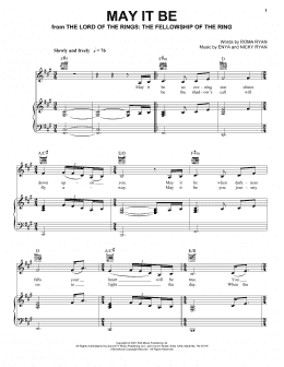 page one of May It Be (Piano, Vocal & Guitar Chords (Right-Hand Melody))