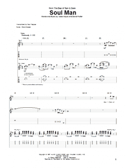 page one of Soul Man (Guitar Tab)