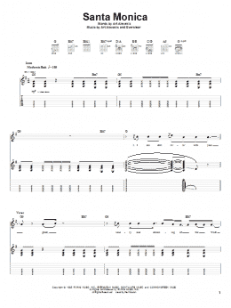 page one of Santa Monica (Guitar Tab)