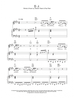 page one of D.J. (Piano, Vocal & Guitar Chords)