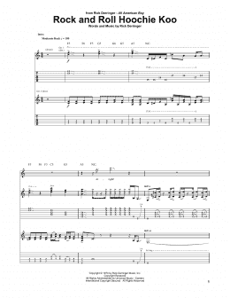page one of Rock And Roll Hoochie Koo (Guitar Tab)