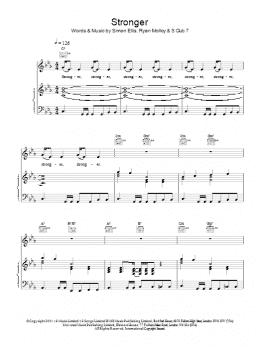 page one of Stronger (Piano, Vocal & Guitar Chords)