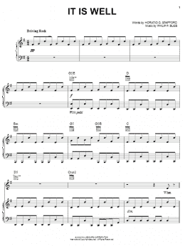page one of It Is Well With My Soul (Piano, Vocal & Guitar Chords (Right-Hand Melody))