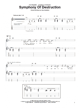 page one of Symphony Of Destruction (Guitar Tab)
