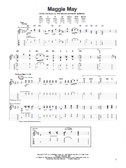 page one of Maggie May (Guitar Tab)