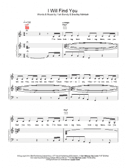 page one of I Will Find You (Piano, Vocal & Guitar Chords)