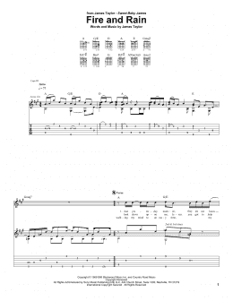 page one of Fire And Rain (Guitar Tab)