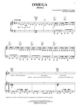 page one of Omega (Remix) (Piano, Vocal & Guitar Chords (Right-Hand Melody))